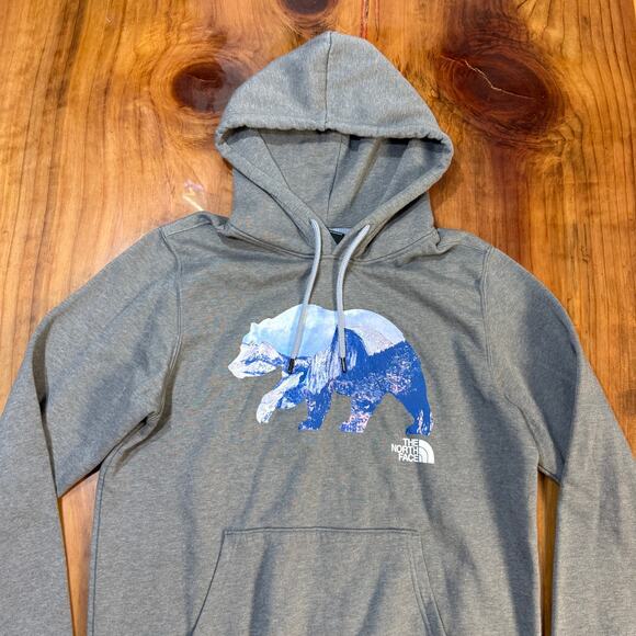 The North Face Men's Sweatshirt Small Hooded Hoodie Bear Mountain Graphic GG5 - Picture 2 of 5